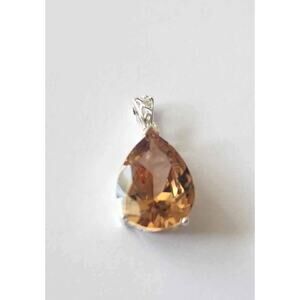 Citrine Tear drop. 925 sterling silver pendent